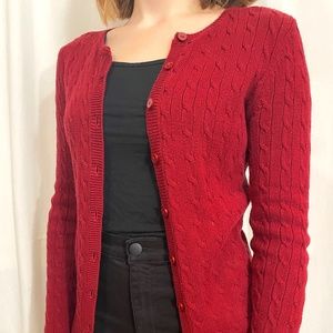 Ann Taylor Loft Maroon-Red Cardigan